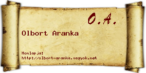 Olbort Aranka névjegykártya