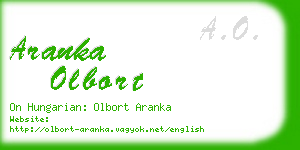 aranka olbort business card